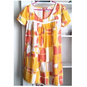 VTG Roxy Shift Dress/Top Geometric Print Beachy Skater Size M